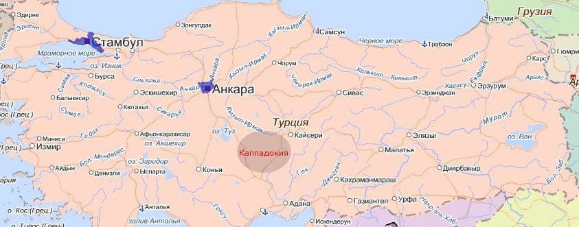 на карте Турции